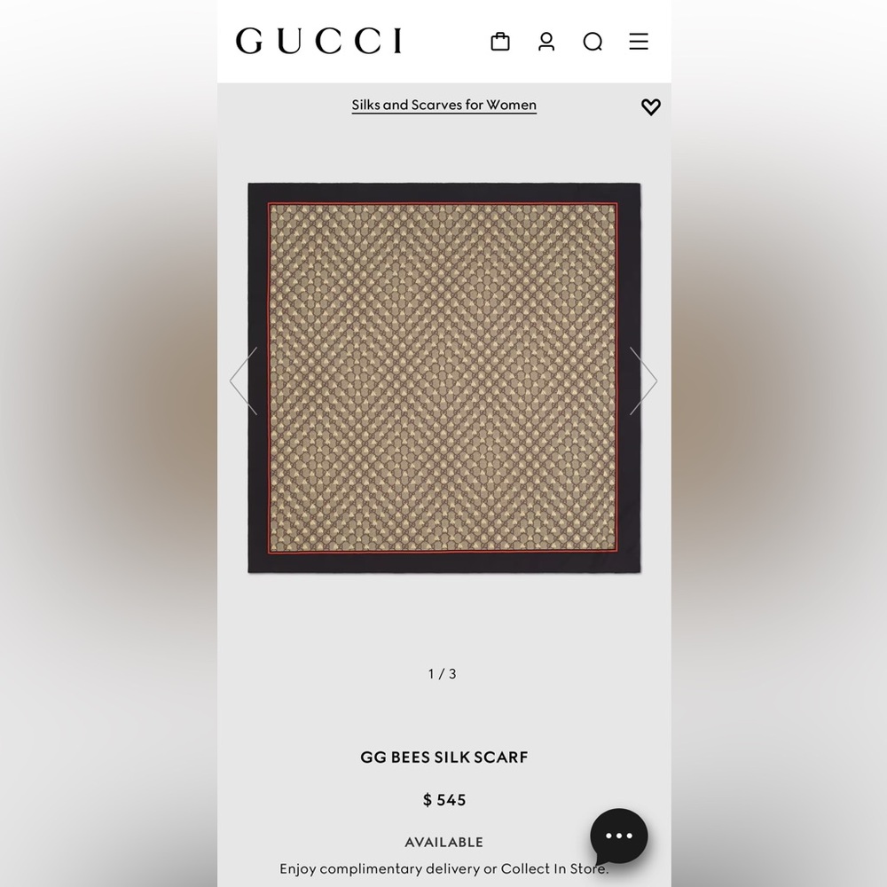 Gucci GG Bees silk scarf